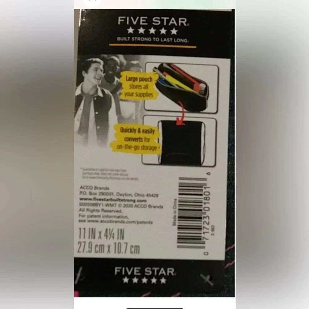 Five Star Black Convertible Pouch Bag